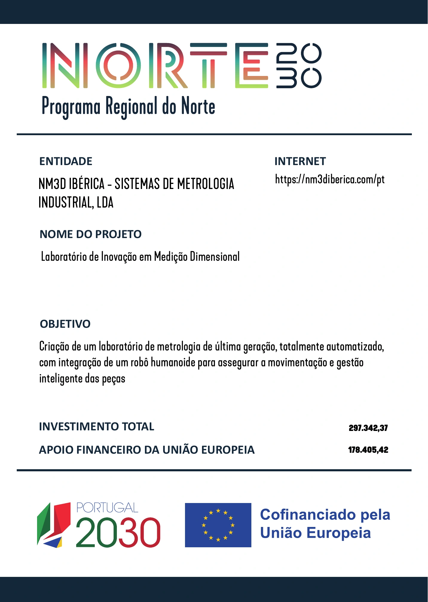 Cartaz NORTE 2030 - Laboratório de Inovação em Medição Dimensional