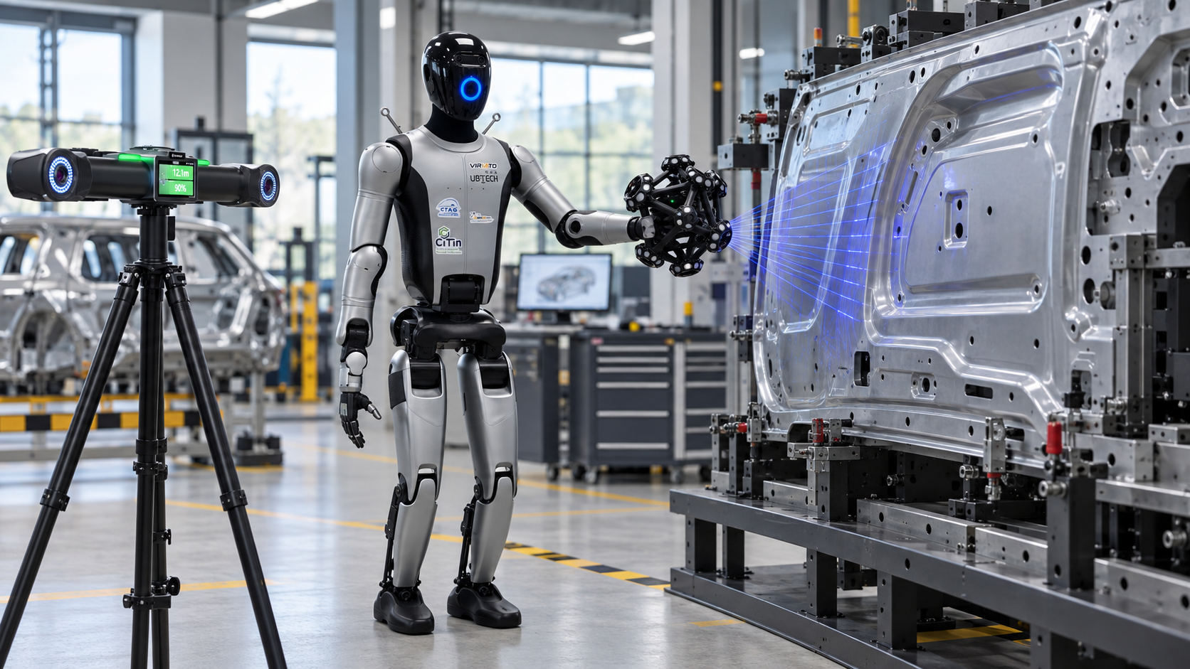 Viriato a digitalizar automaticamente uma peça industrial de grande dimensão