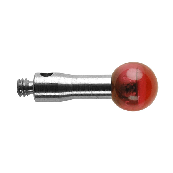 M2 Ø5 mm bola de rubi, haste de aço inoxidável, L 10 mm, EWL 10 mm