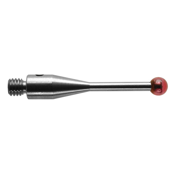 M3 Ø3 mm bola de rubi, haste de aço inoxidável, L 21 mm, EWL 14.7 mm