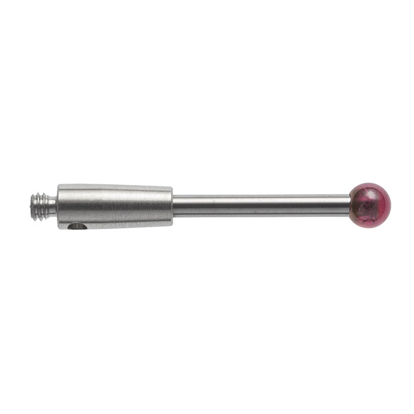 M2 Ø2 mm bola de rubi, haste de carboneto de tungsténio, L 20 mm, EWL 14 mm