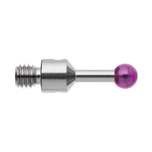 M3 Ø3 mm bola de rubi, haste de aço inoxidável, L 10 mm, EWL 6.5 mm