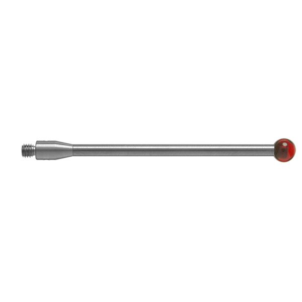 M3 Ø5 mm bola de rubi, haste de carboneto de tungsténio, L 50 mm, EWL 50 mm