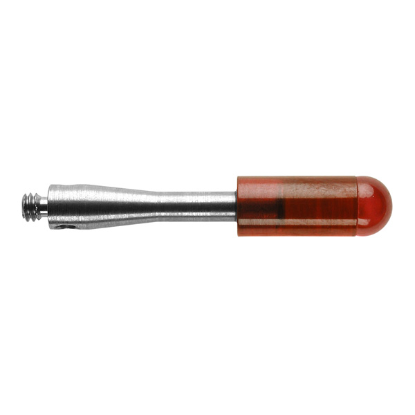 M2 Ø4 mm rubi cilindro com extremidade esférica, haste de aço inoxidável, L 22 mm