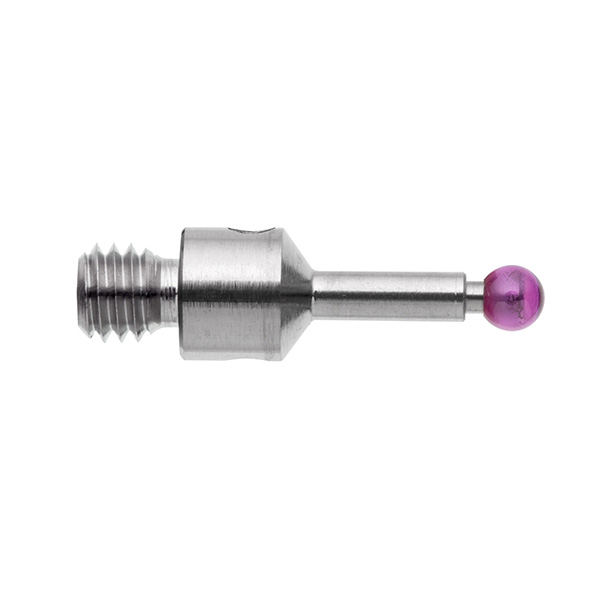 M3 Ø1 mm bola de rubi, haste de aço inoxidável, L 10 mm, EWL 4 mm