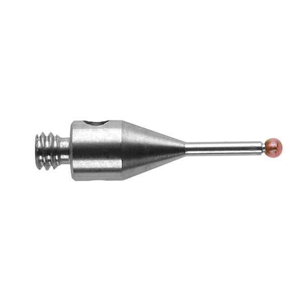 M2 Ø1 mm bola de rubi, haste de aço inoxidável, L 10 mm, EWL 4.5 mm