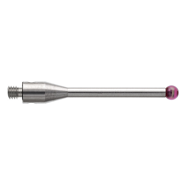 M2 Ø2 mm bola de rubi, haste de aço inoxidável, L 20 mm