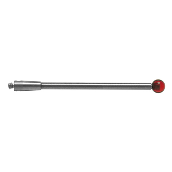 M2 Ø4 mm bola de rubi, haste de carboneto de tungsténio, L 40 mm, EWL 40 mm