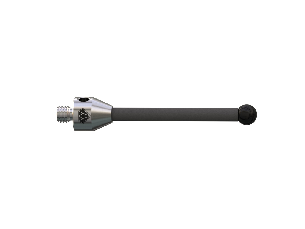 Bola recubierta de diamante M5 Ø6 mm, vástago cerámico, L 50 mm, LTU 39,5 mm