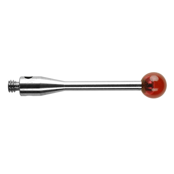 M2 Ø4 mm bola de rubi, haste de aço inoxidável, L 20 mm, EWL 20 mm