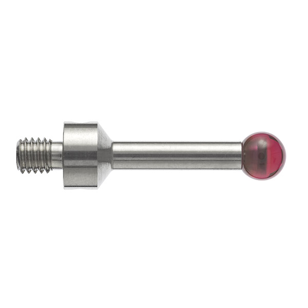 M4 Ø5 mm bola de rubi, haste de aço inoxidável, L 20 mm, EWL 15.89 mm