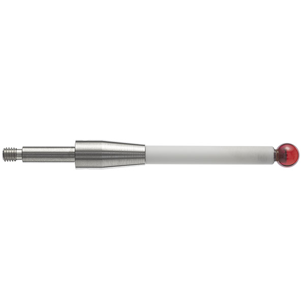 M4 Ø6 mm bola de rubi estrela centro de palpador, haste de cerâmica, L 50 mm