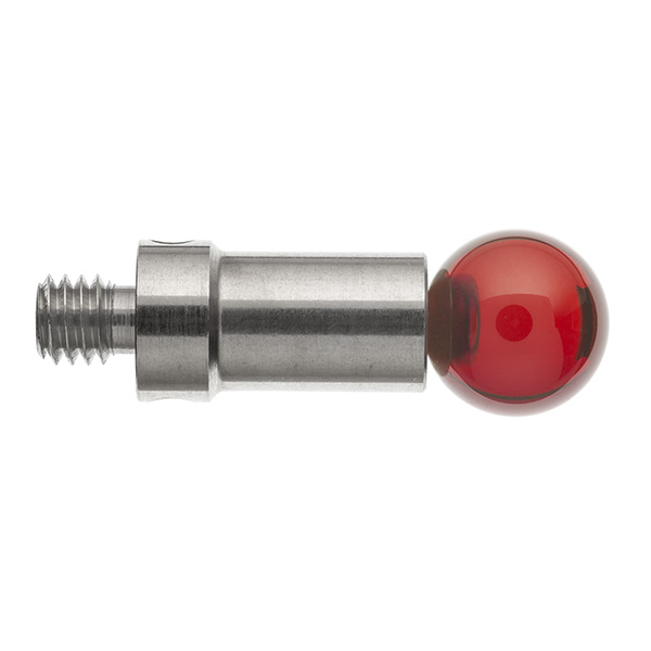 M4 Ø8 mm ruby ball, stainless steel stem, L 16 mm, EWL 16 mm