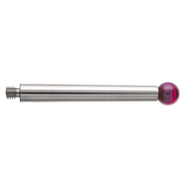 M3 Ø5 mm bola de rubi, haste de aço inoxidável, L 31.1 mm, EWL 31.1 mm