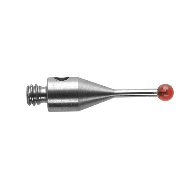 M2 Ø1.5 mm bola de rubi, haste de aço inoxidável, L 10 mm, EWL 4.5 mm