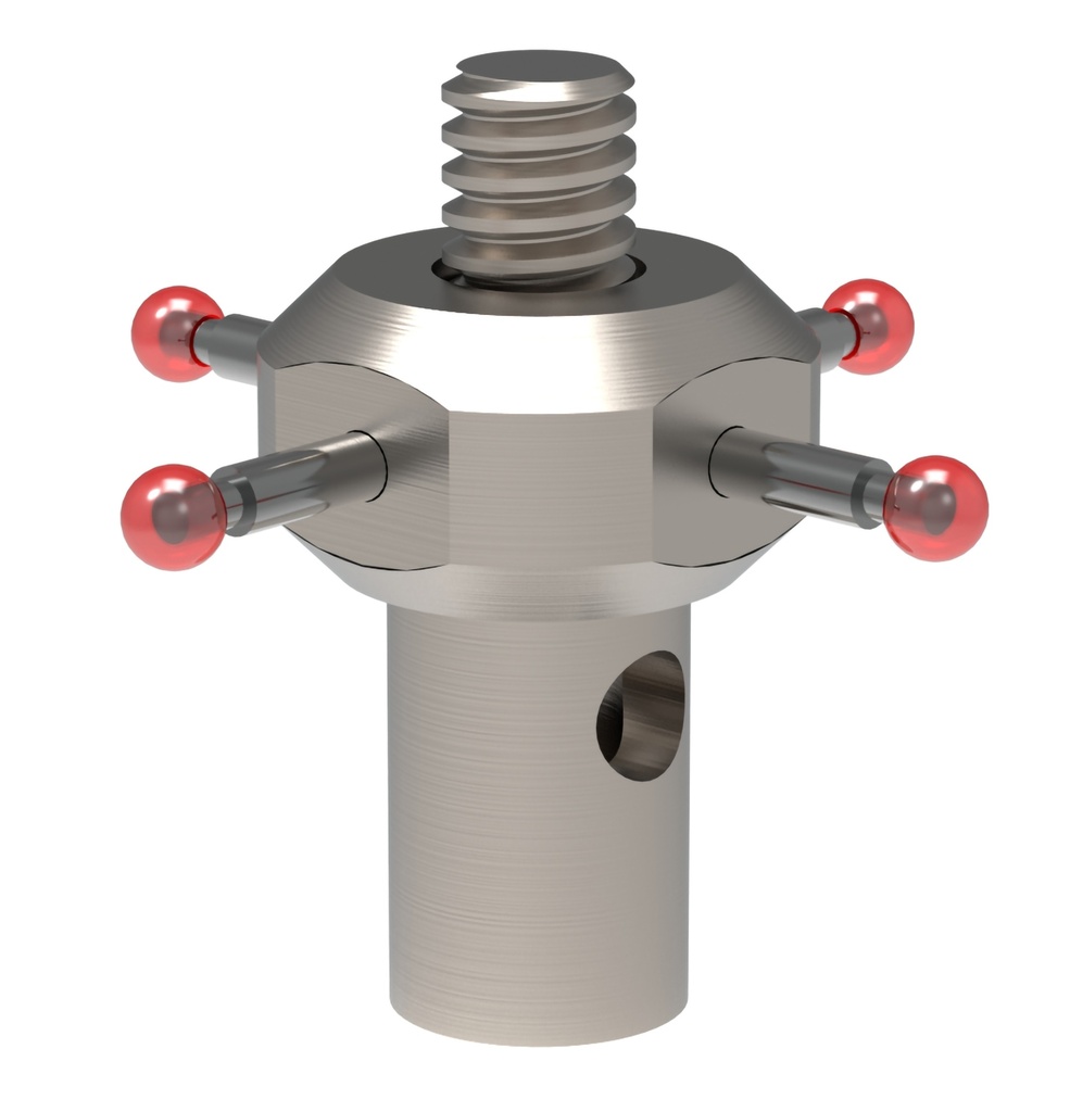 M2 4 bola estrela, Ø1 mm bolas de rubi, 10 mm envergadura