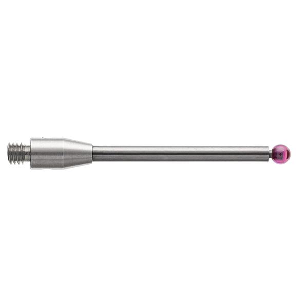 M3 Ø2.5 mm bola de rubi, haste de carboneto de tungsténio, L 30.1 mm, EWL 22.6 mm