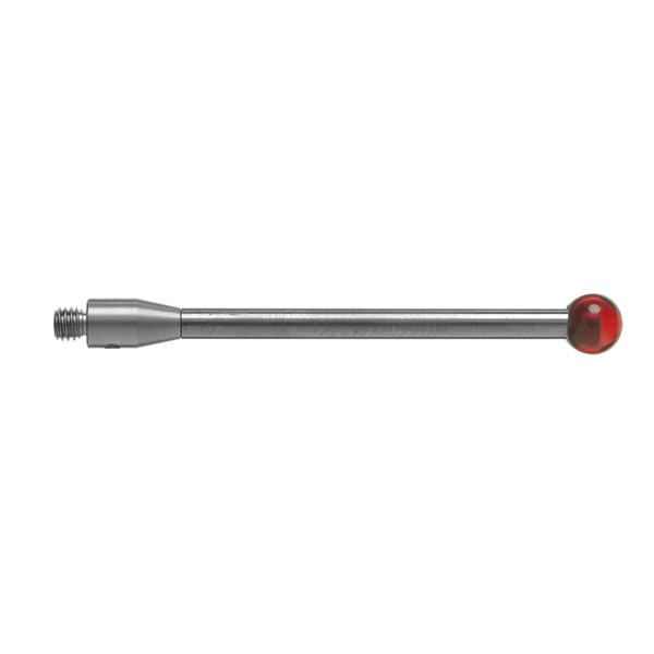 M3 Ø5 mm bola de rubi, haste de carboneto de tungsténio, L 40 mm, EWL 40 mm