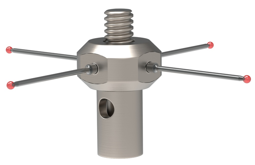 Palpador M2 de 4 vías, en estrella con bola de rubí de Ø0,5 mm, 20 mm de separación