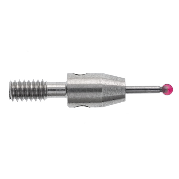 M2 Ø1 mm bola de rubi estrela centro de palpador, haste de carboneto de tungsténio, L 8.5 mm, EWL 3.5 mm