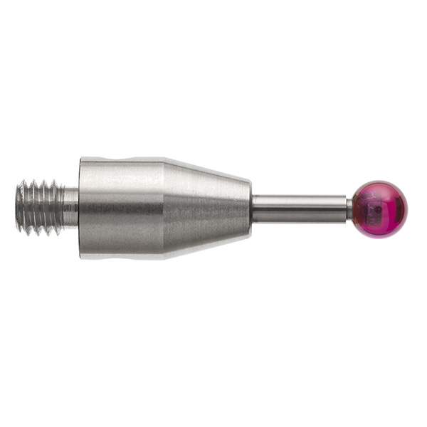 M4 Ø4 mm bola de rubi, haste de carboneto de tungsténio, L 20 mm, EWL 8.5 mm
