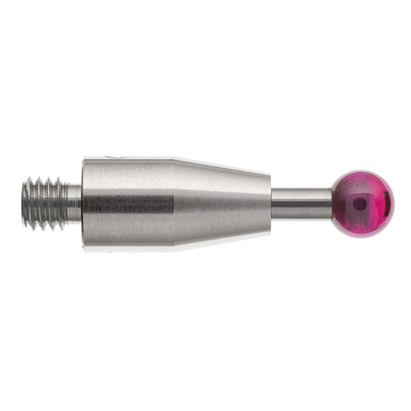 M4 Ø5 mm bola de rubi, haste de carboneto de tungsténio, L 20 mm, EWL 7.9 mm