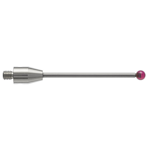 M4 Ø2 mm bola de rubi, haste de carboneto de tungsténio, L 50 mm, EWL 40 mm