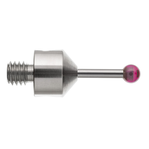 M5 Ø4 mm bola de rubi, haste de carboneto de tungsténio, L 20 mm, EWL 11.9 mm