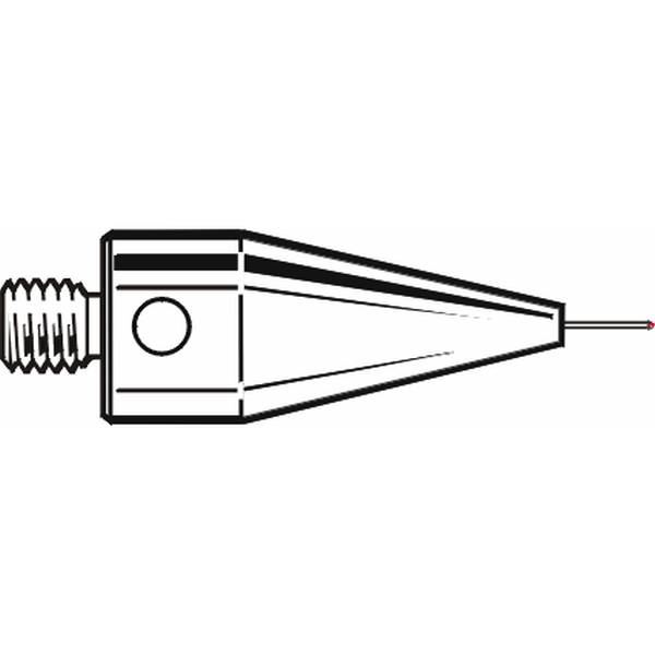 M5 Ø0.3 mm bola de rubi, haste de carboneto de tungsténio, L 30 mm, EWL 3 mm