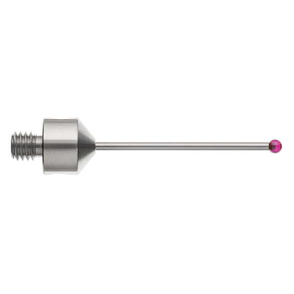 M5 Ø2.5 mm bola de rubi, haste de carboneto de tungsténio, L 40 mm, EWL 31 mm