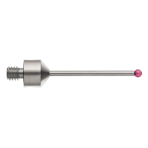 M5 Ø3 mm bola de rubi, haste de carboneto de tungsténio, L 40 mm, EWL 31 mm