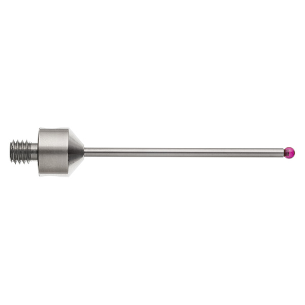 M5 Ø2.5 mm bola de rubi, haste de carboneto de tungsténio, L 50 mm, EWL 41 mm