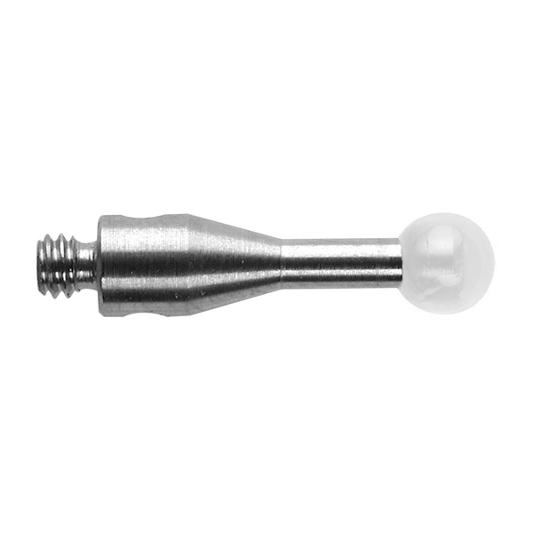 M2 Ø3 mm bola de óxido de zircónio, haste de aço inoxidável, L 10 mm, EWL 7 mm