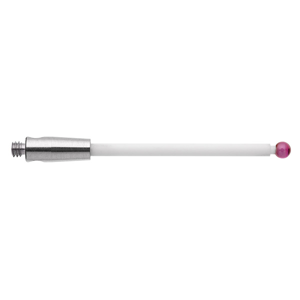M2 Ø2 mm bola de rubi, haste de cerâmica, L 30 mm, EWL 22.5 mm
