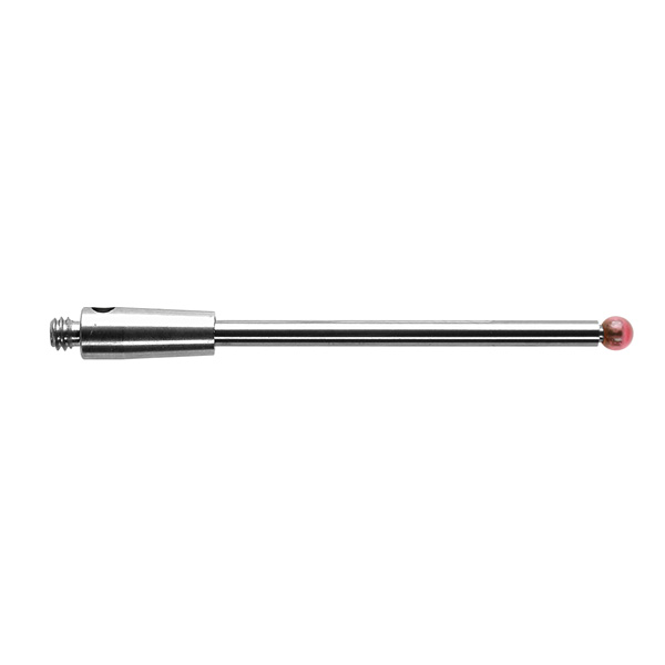 M2 Ø2 mm bola de rubi, haste de carboneto de tungsténio, L 30 mm, EWL 22.8 mm