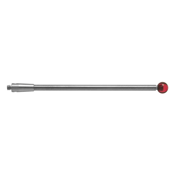 Bola de rubí M2 de Ø4 mm, vástago de carburo de tungsteno, L 50 mm, LTU 50 mm