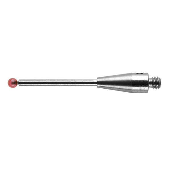 M2 Ø1.5 mm bola de rubi, haste de carboneto de tungsténio, L 20 mm, EWL 12.5 mm
