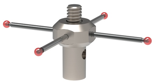 [A-5003-4788] Palpador M2 de 4 vías, en estrella con bola de rubí de Ø1 mm, 20 mm de separación