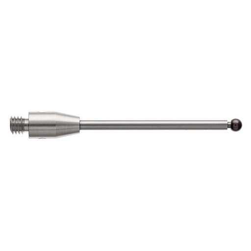 [A-5003-5724] M3 Ø2 mm bola de nitreto de silício, haste de carboneto de tungsténio, L 30.3 mm, EWL 22.8 mm