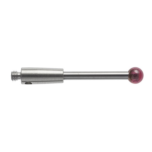 [A-5003-3822] M2 Ø2 mm bola de rubi, haste de carboneto de tungsténio, L 20 mm, EWL 14 mm