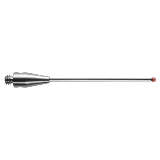 [A-5000-8663] M2 Ø1 mm bola de rubi, haste de carboneto de tungsténio, L 27.5 mm, EWL 20.5 mm