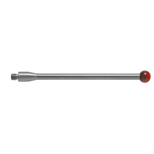 [A-5003-0063] M3 Ø5 mm bola de rubi, haste de carboneto de tungsténio, L 50 mm, EWL 50 mm