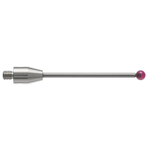 [A-5003-4799] M4 Ø4 mm bola de rubi, haste de carboneto de tungsténio, L 50 mm, EWL 38.5 mm