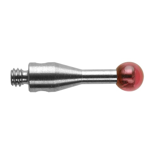 [A-5000-3604] M2 Ø3 mm bola de rubi, haste de aço inoxidável, L 10 mm, EWL 7 mm