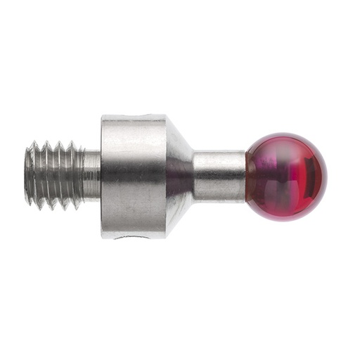 [A-5000-6350] M4 Ø5 mm ruby ball, stainless steel stem, L 10 mm