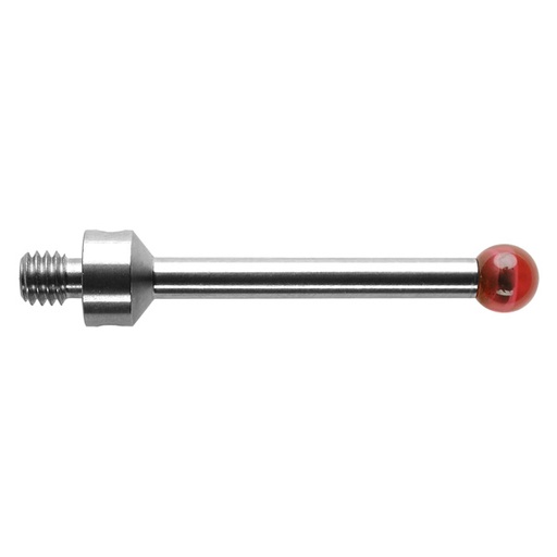 [A-5000-6352] M4 Ø5 mm bola de rubi, haste de aço inoxidável, L 30 mm, EWL 26 mm