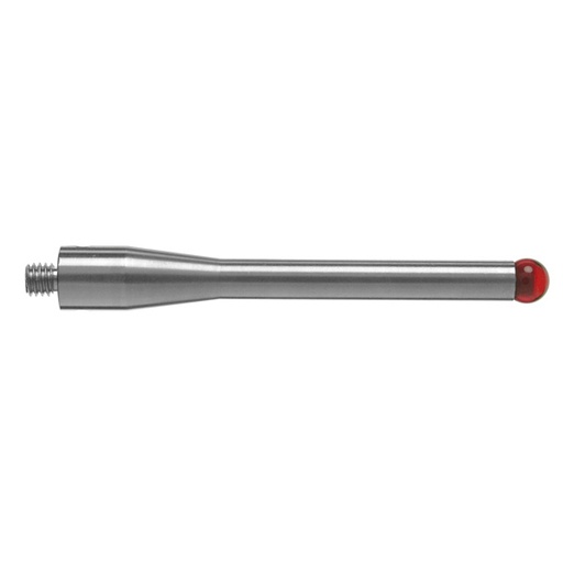 [A-5000-7521] Bola de rubí M4 de Ø5 mm, vástago de acero inoxidable, L 50 mm, LTU 33,5 mm