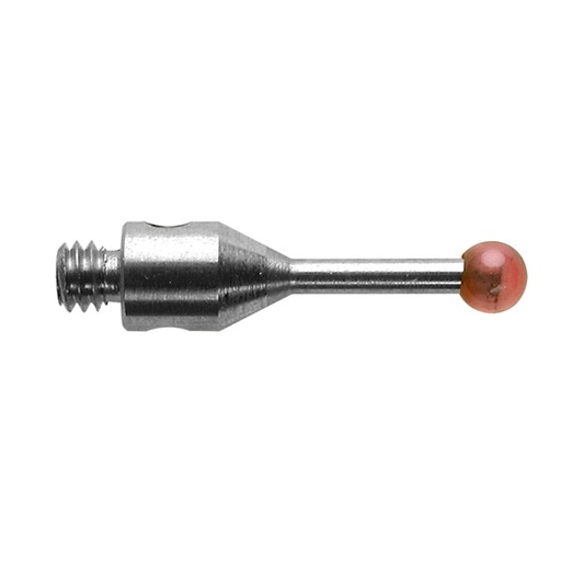 [A-5000-7807] M2 Ø2 mm bola de rubi, haste de aço inoxidável, L 10 mm, EWL 6 mm
