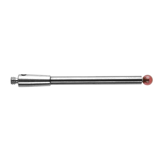 [A-5003-0038] M2 Ø2.5 mm bola de rubi, haste de carboneto de tungsténio, L 30 mm, EWL 22.5 mm