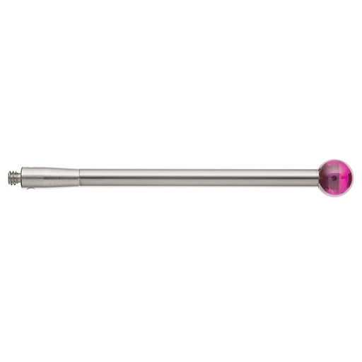 [A-5003-0048] M2 Ø5 mm bola de rubi, haste de carboneto de tungsténio, L 40.25 mm, EWL 40.25 mm